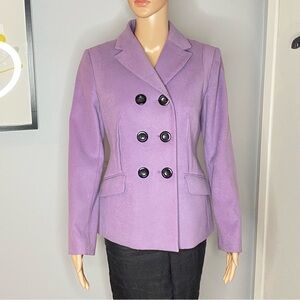 Jones New York Women’s Double Breasted Lavender Blazer US6